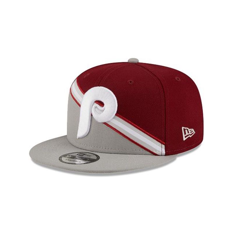 MLB Philadelphia Phillies Color Cross 9Fifty Snapback (WXW6259) - Grey New Era Caps